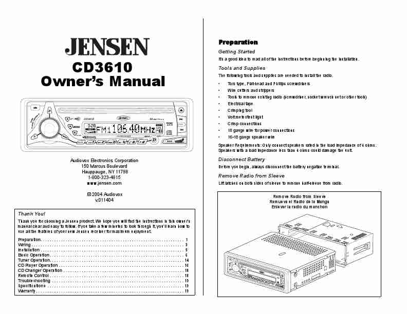 Audiovox Car Stereo System CD 3610-page_pdf